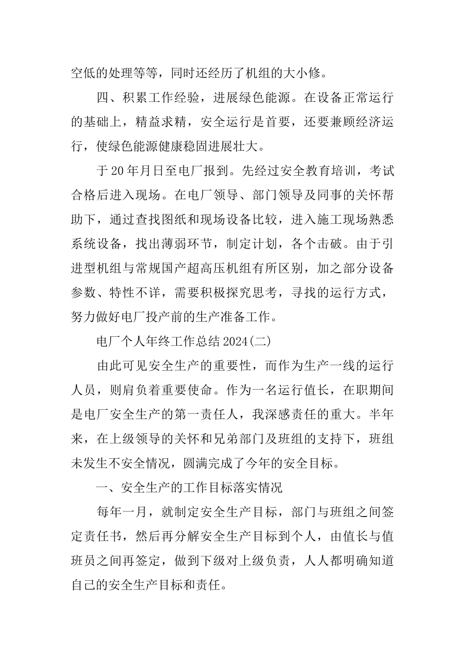 电厂个人年终工作总结2024_第2页