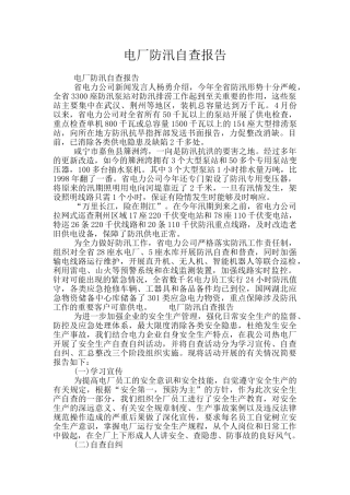 电厂防汛自查报告