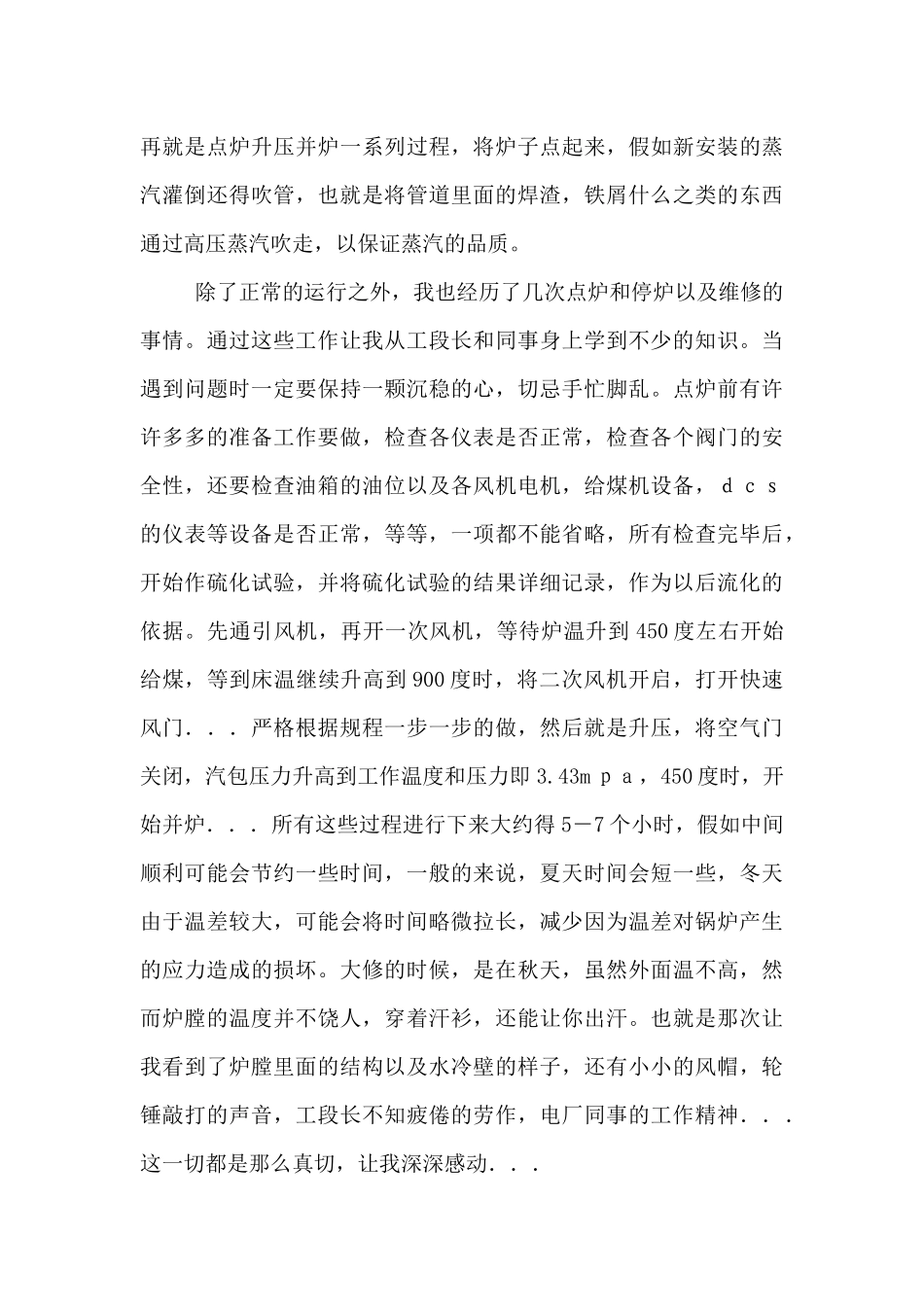 电厂锅炉个人工作总结_第3页
