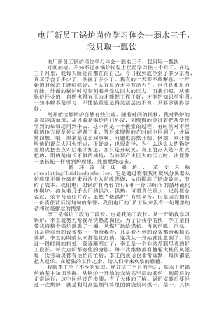 电厂新员工锅炉岗位学习体会