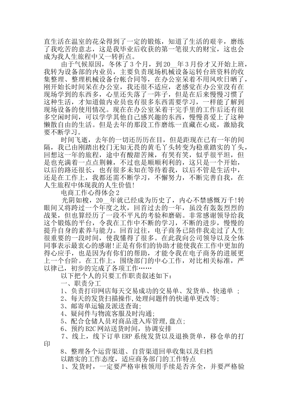 电商工作心得体会范文5篇_第2页