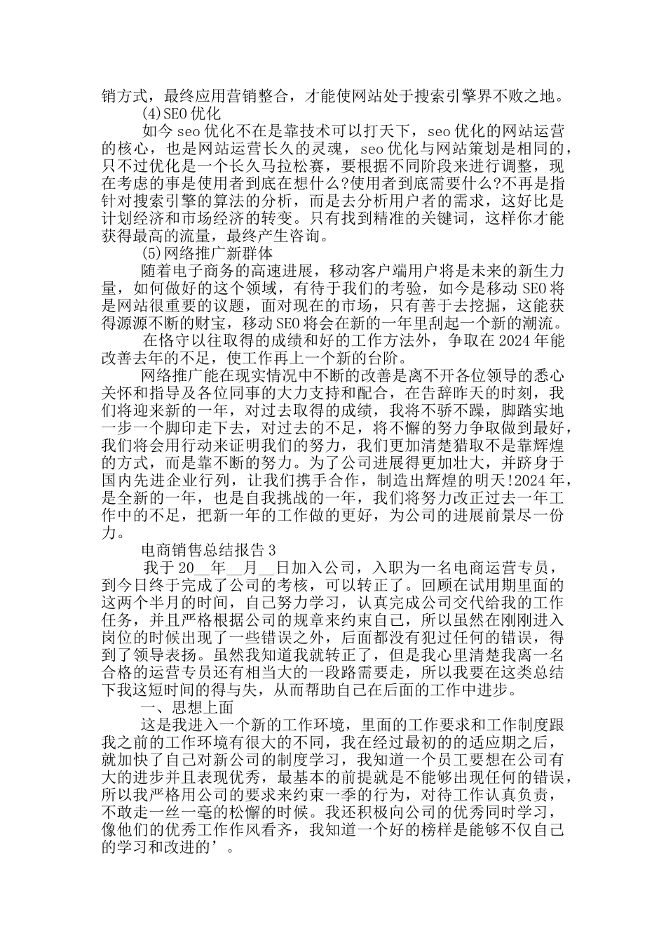 电商销售个人工作总结报告_第3页