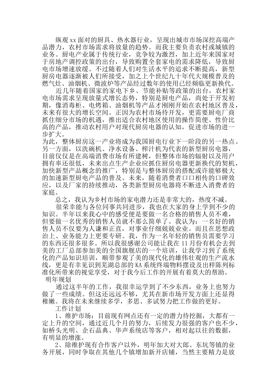 电器销售工作计划_第2页