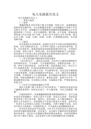 电大实践报告范文