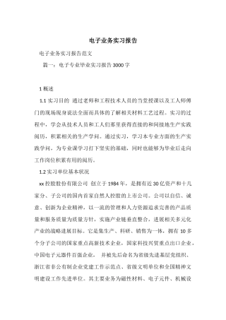 电子业务实习报告