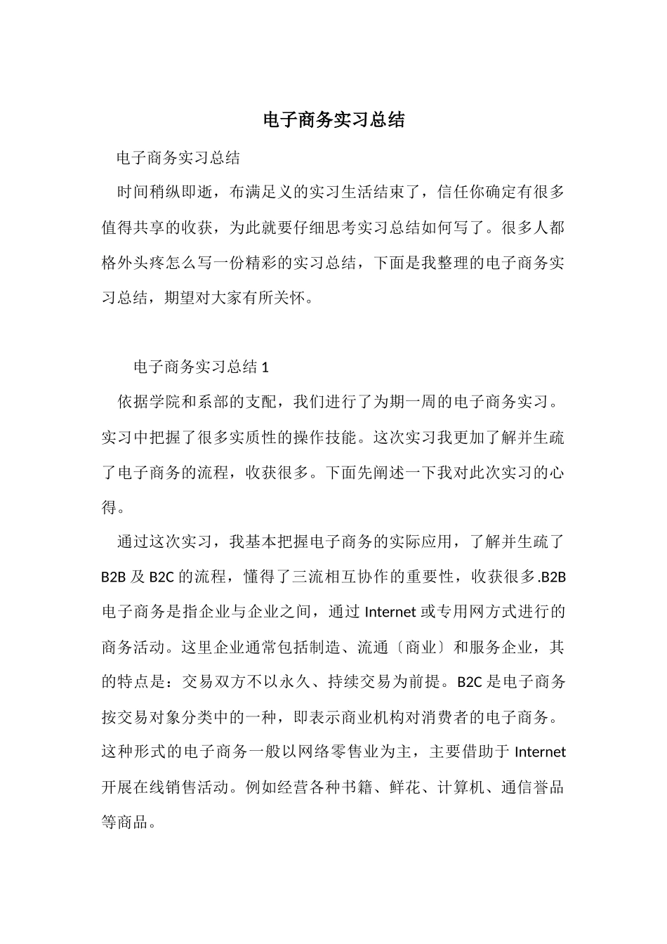 电子商务实习总结_第1页