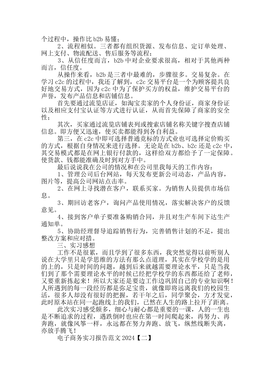 电子商务实习报告范文2024_第2页