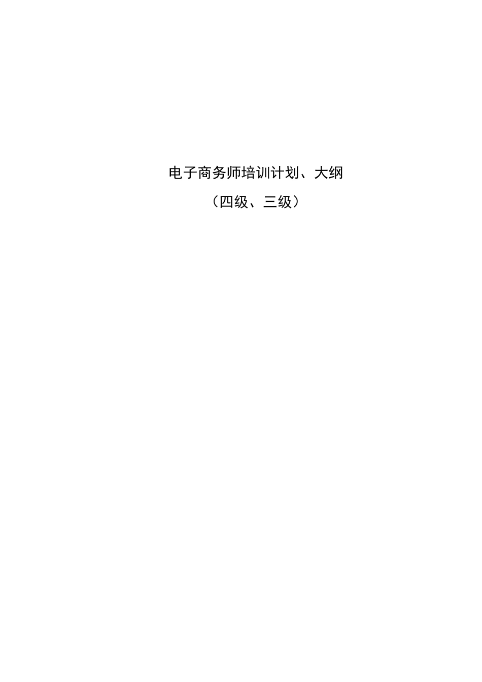 电子商务师教学计划_第1页