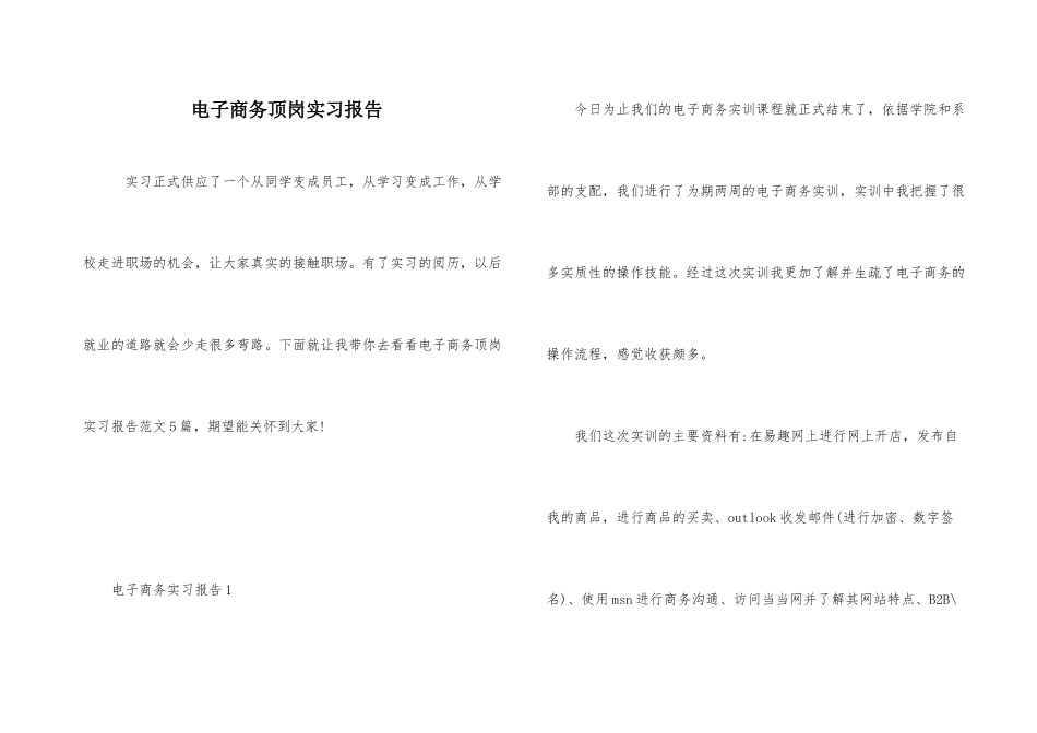 电子商务顶岗实习报告_第1页