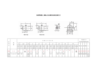电机安装尺寸表