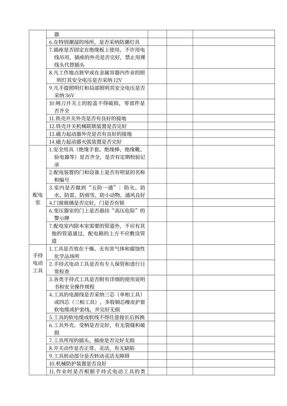电气安全检查表_第2页