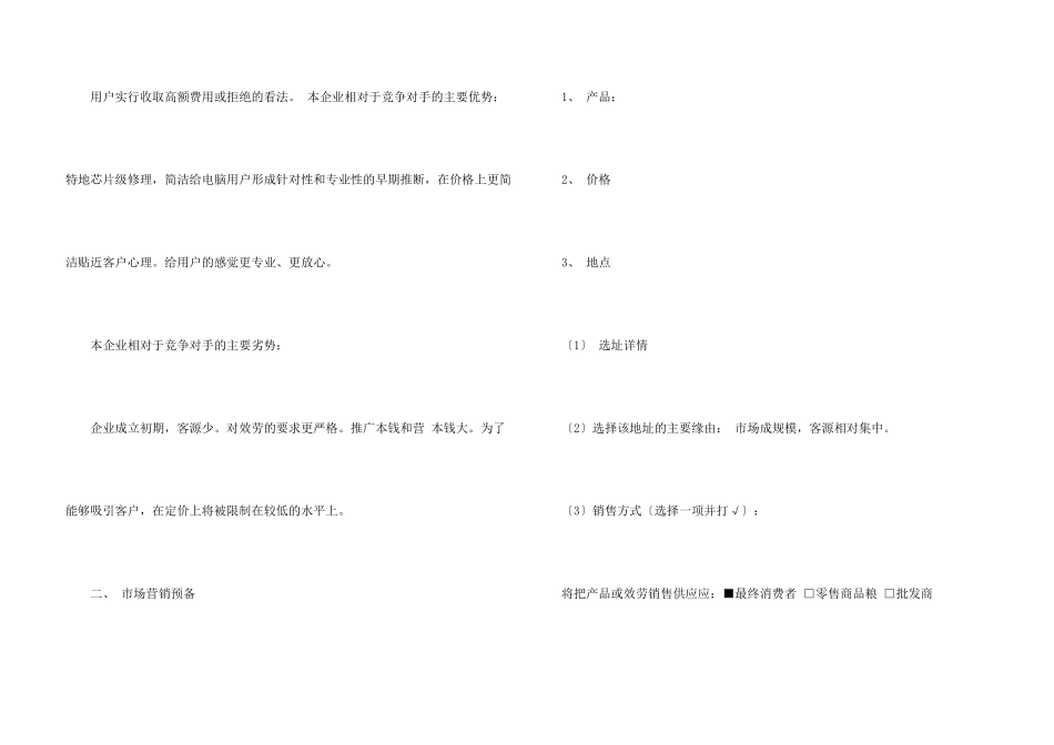 电脑公司创业计划书模板_第3页