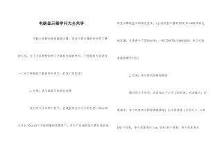 电脑显示器知识大全分享