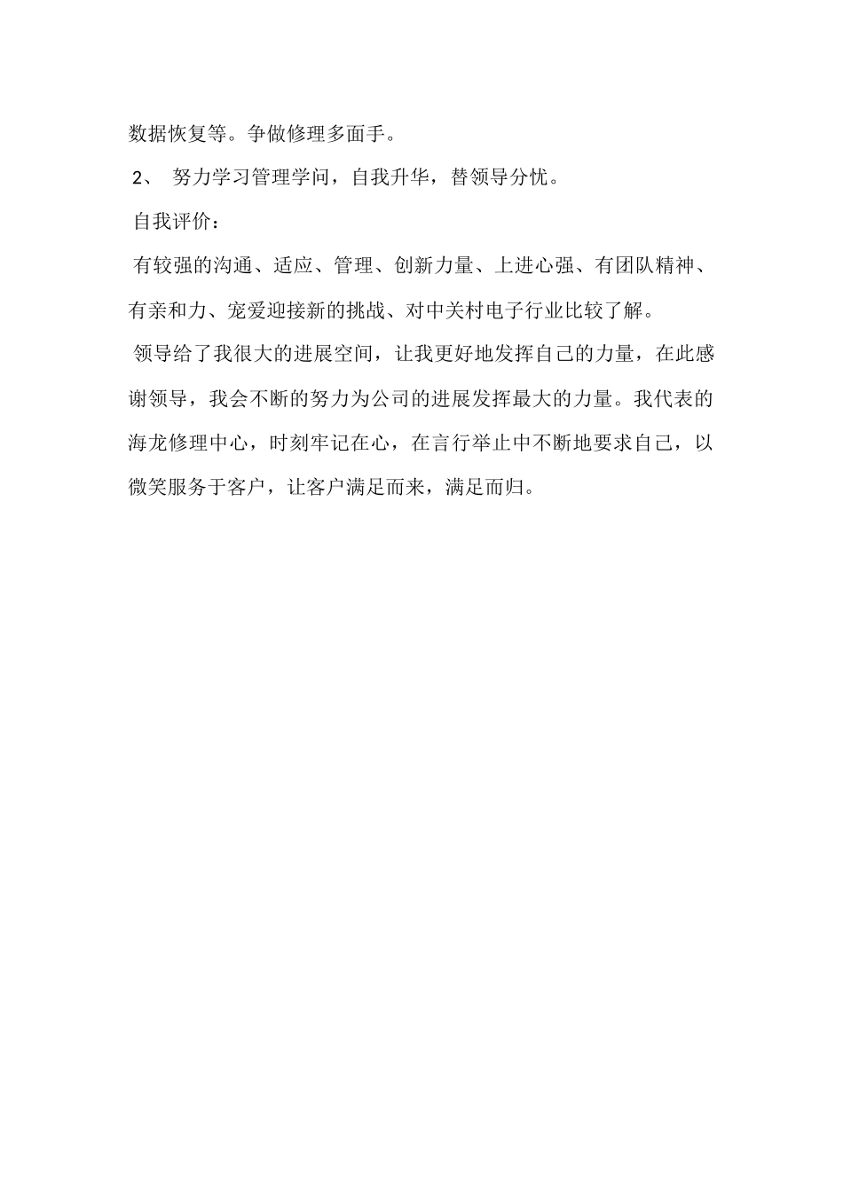 电脑维修工程师个人工作总结_第2页