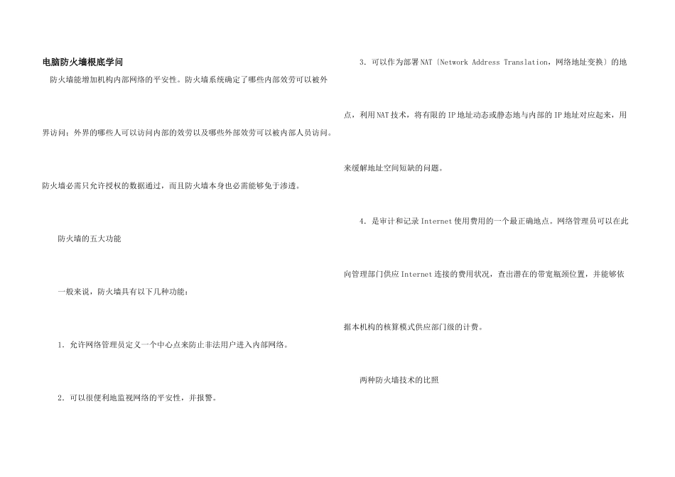 电脑防火墙基础知识_第1页