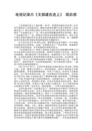 电视纪录片《支部建在连上》