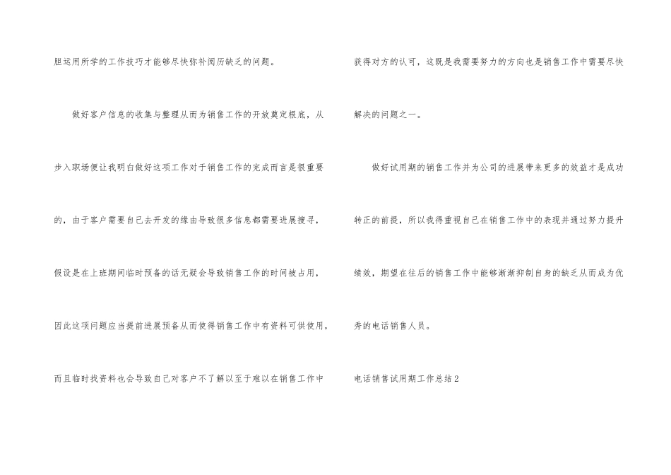 电话销售试用期工作总结_第3页
