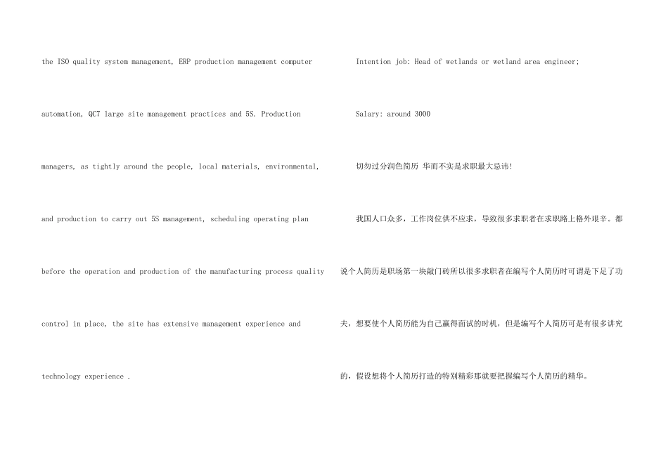 电路板行业英文简历模板_第3页