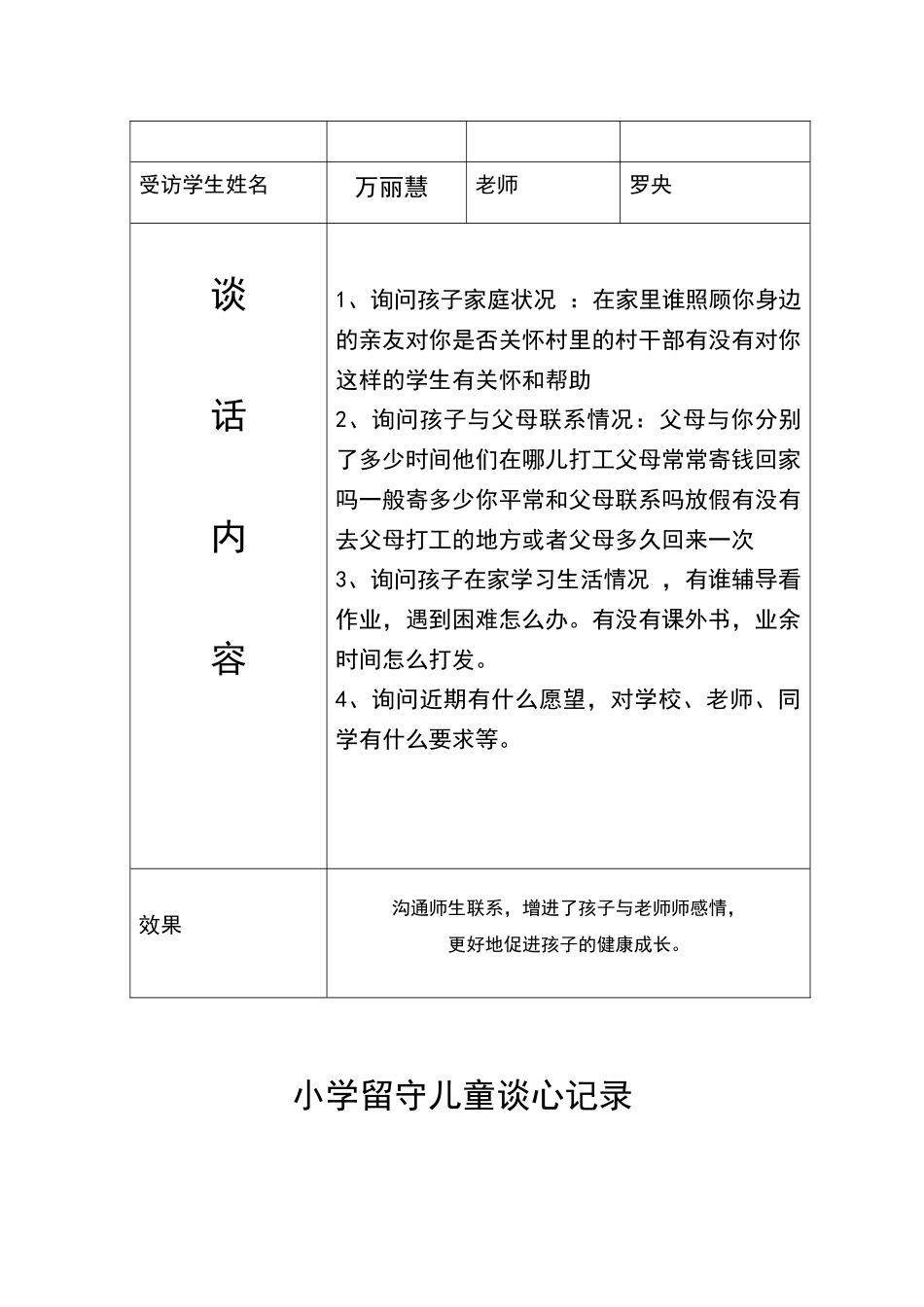 留守儿童交心谈心记录_第3页