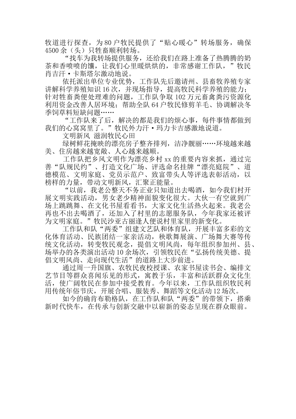 畜牧兽医局驻村工作队先进事迹材料_第2页