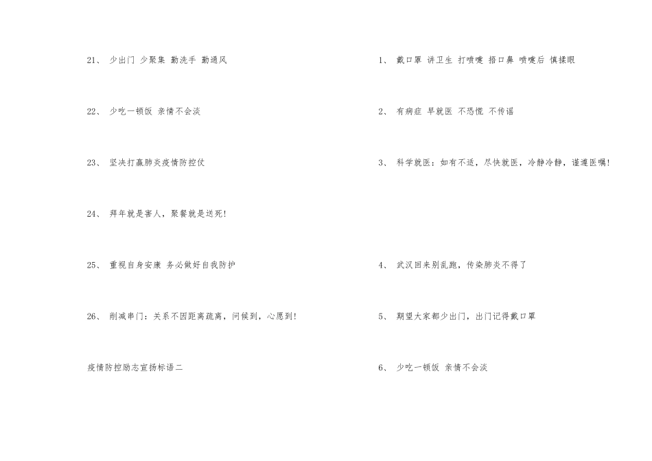 疫情防控励志宣传标语_第3页