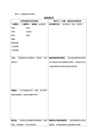 病例报告模板