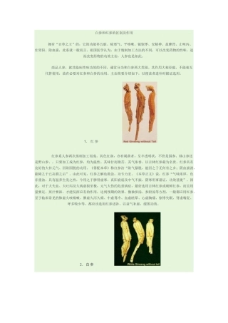 白参和红参的区别及作用