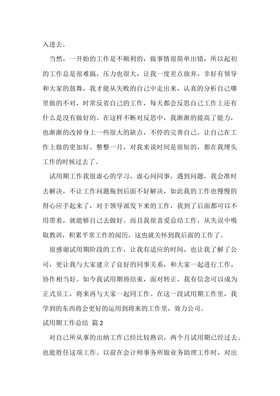 的试用期工作总结合集八篇_第2页