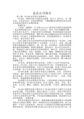 皮具公司简介