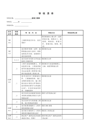 监理项目审核清单