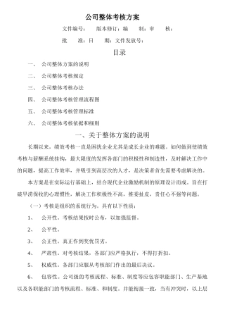 目标绩效管理方案