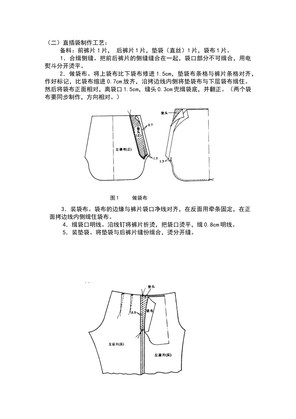 直插袋、斜插袋的制作工艺_第2页