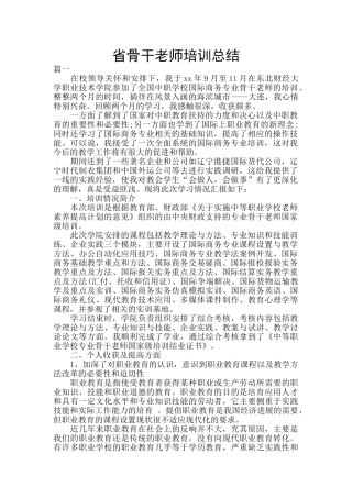 省骨干教师培训总结