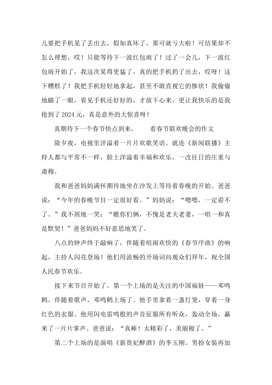 看春节联欢晚会的作文_第3页