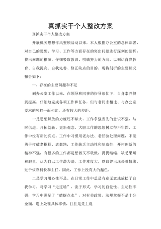 真抓实干个人整改方案
