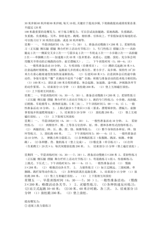 短跑100米训练计划短跑100米训练计划