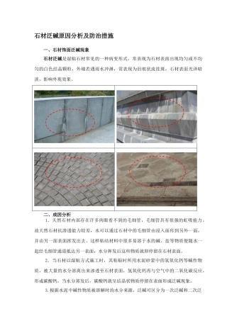 石材泛碱原因分析及防治措施