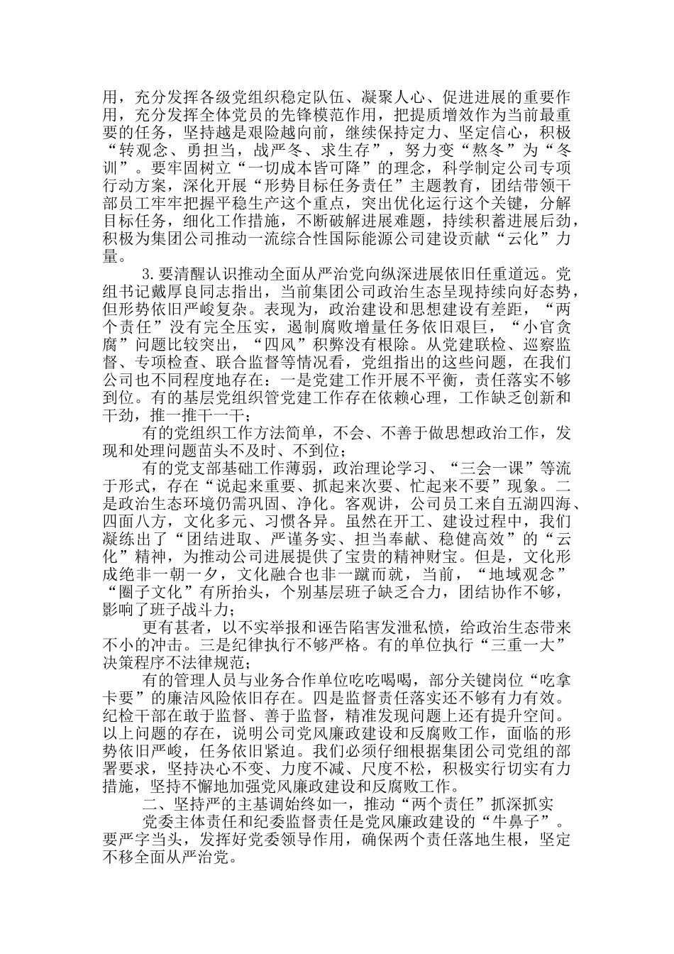 石油公司领导在2024年党风廉政建设和反腐败工作会议上讲话_第2页