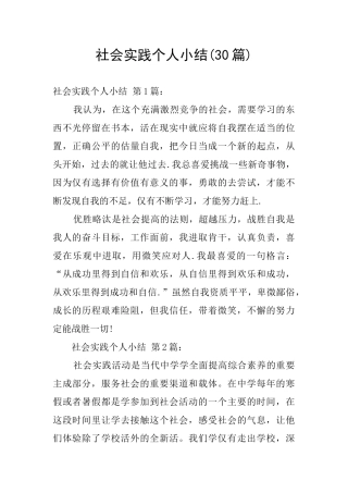 社会实践个人小结