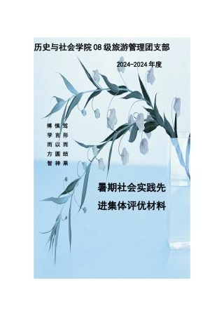 社会实践先进集体申报材料