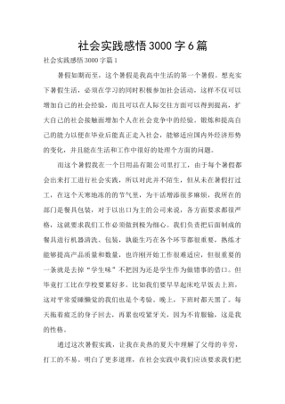 社会实践感悟3000字6篇