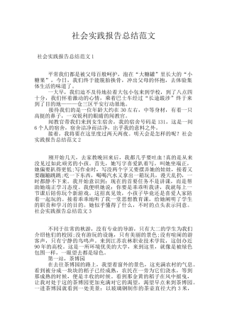 社会实践报告总结范文