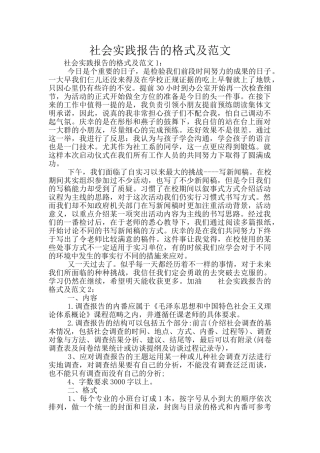 社会实践报告的格式及范文