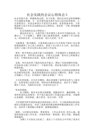 社会实践的会议心得体会5