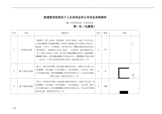 新建敬老院院民个人生活用品和公共用品采购清单