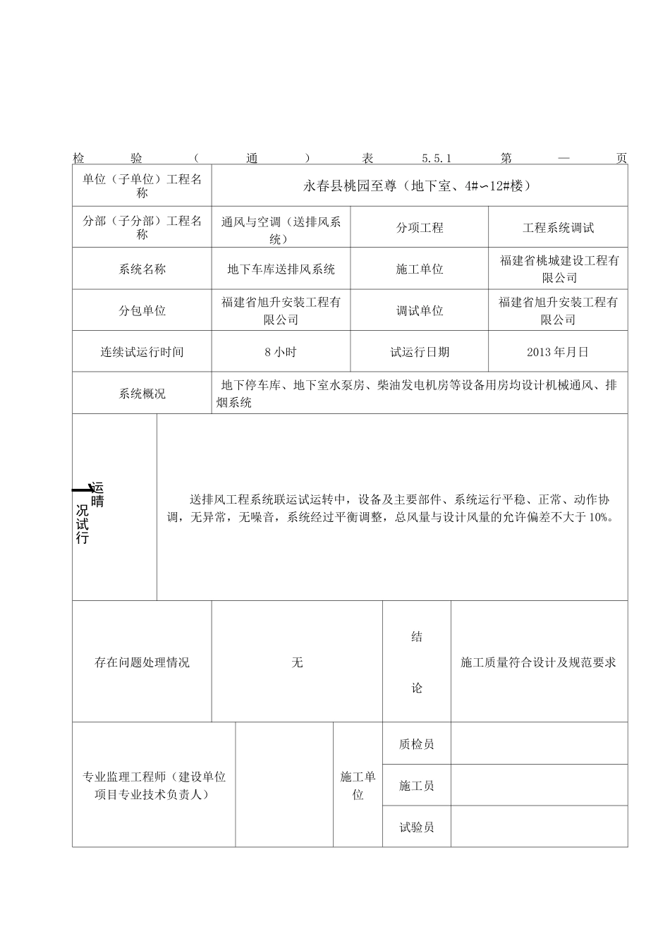 通风与空调系统试运行文本记录_第2页