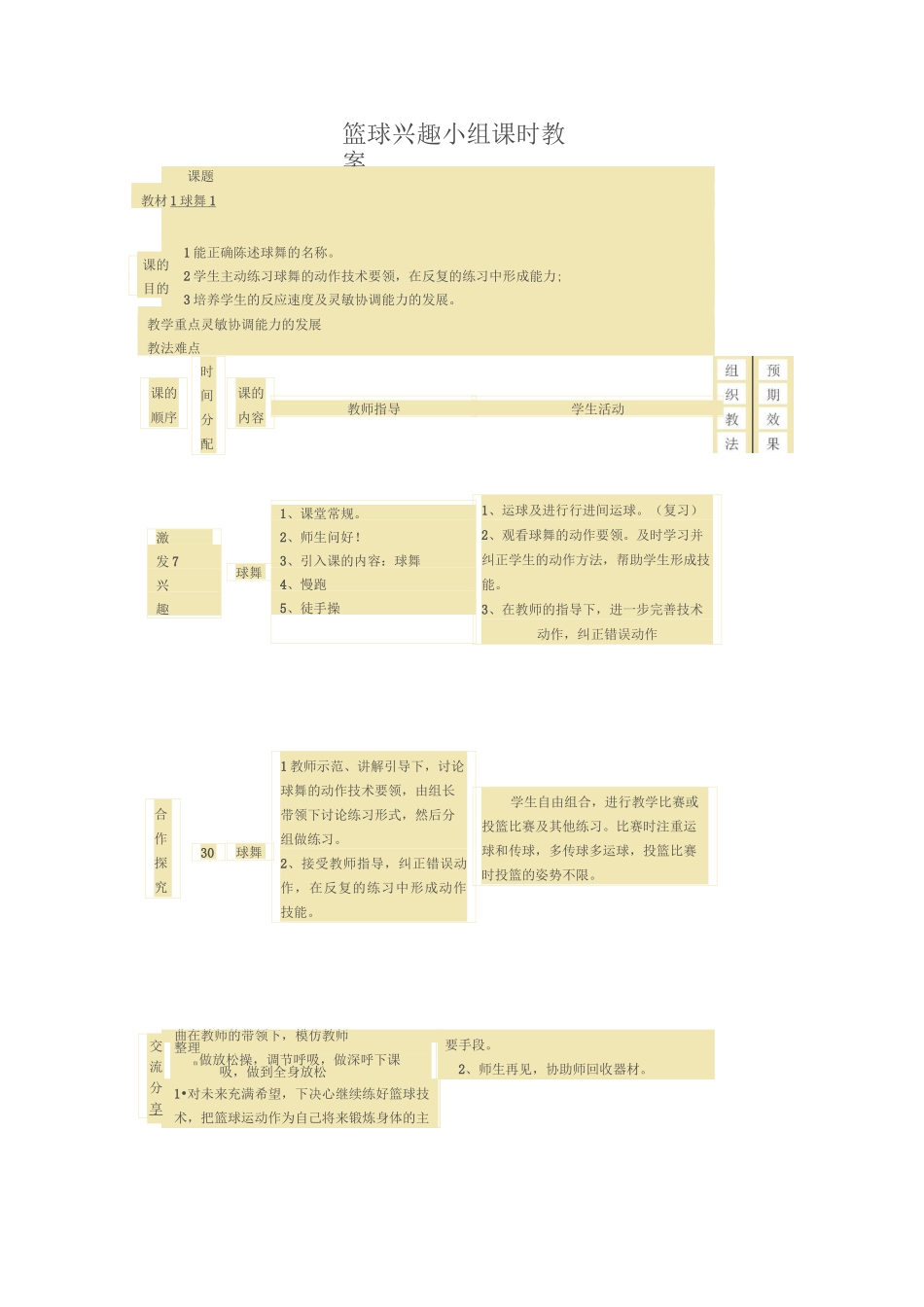 篮球兴趣小组活动教案_第2页