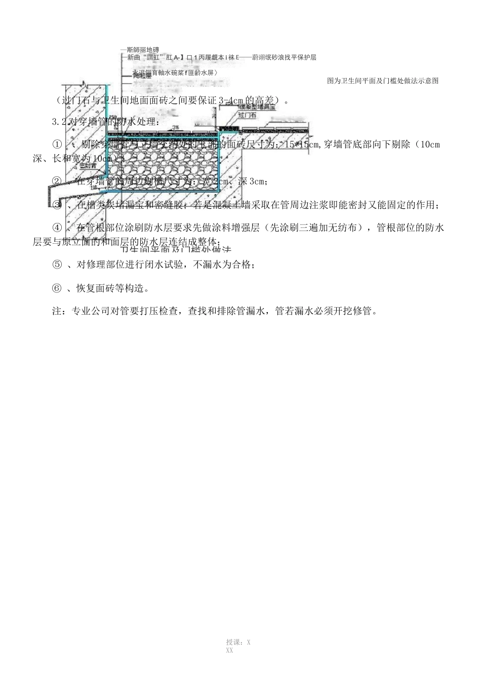 防水维修经典案例-下沉式卫生间渗漏水维修_第3页