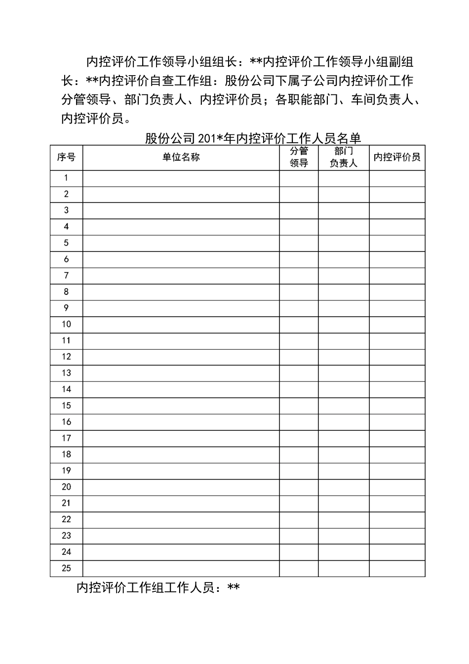 方案—内部控制自我评价工作方案_第3页