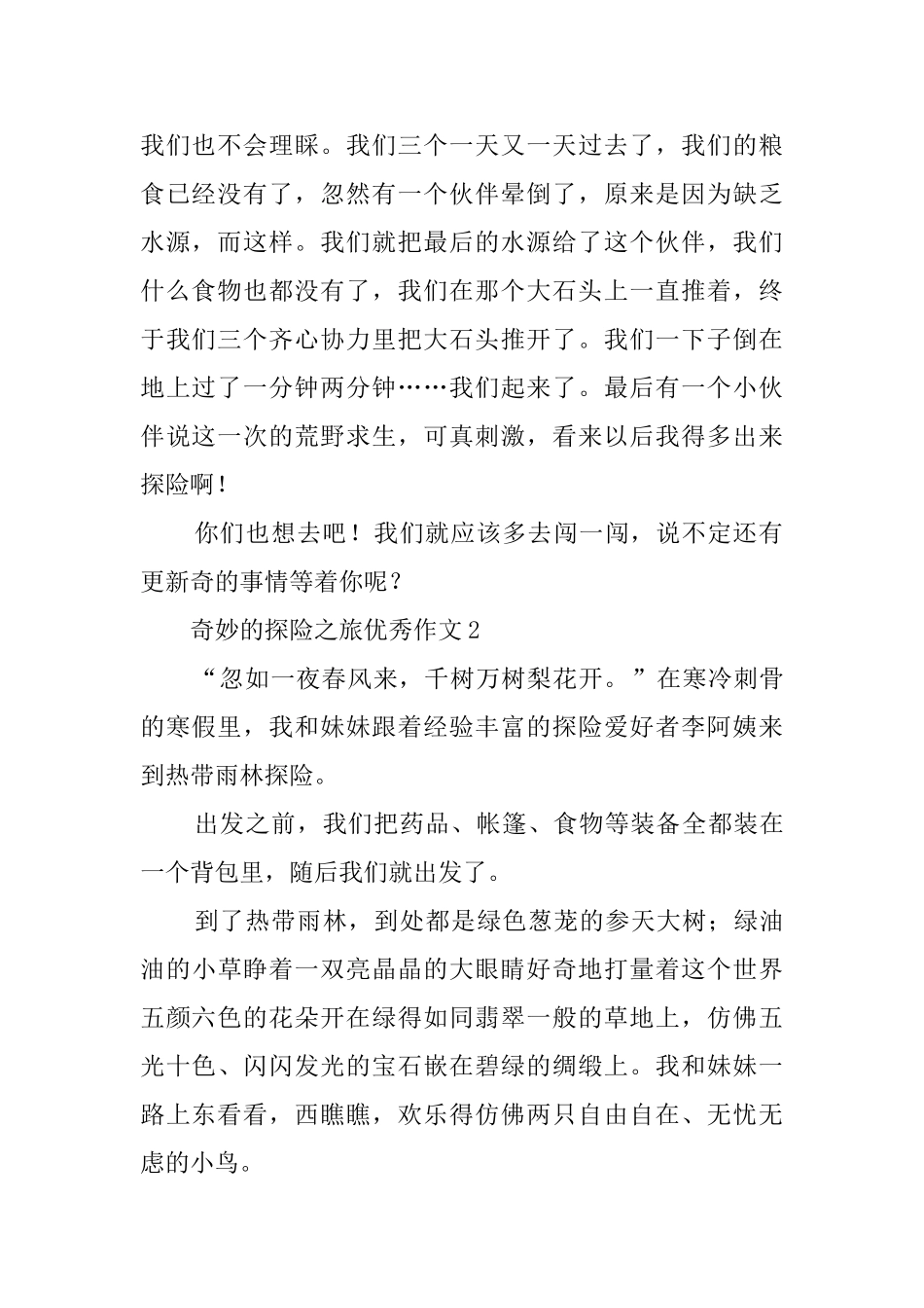 神奇的探险之旅优秀作文范文3篇_第2页